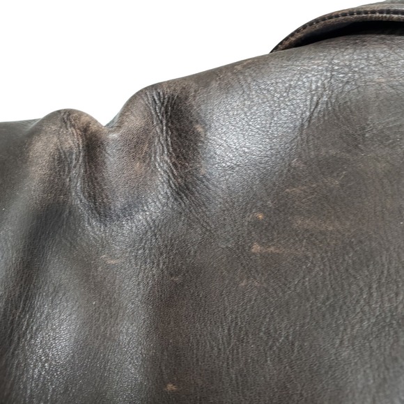 Vintage J Peterman Company Mens XL Leather Bomber Jacket Aviator Brown - Picture 7 of 9